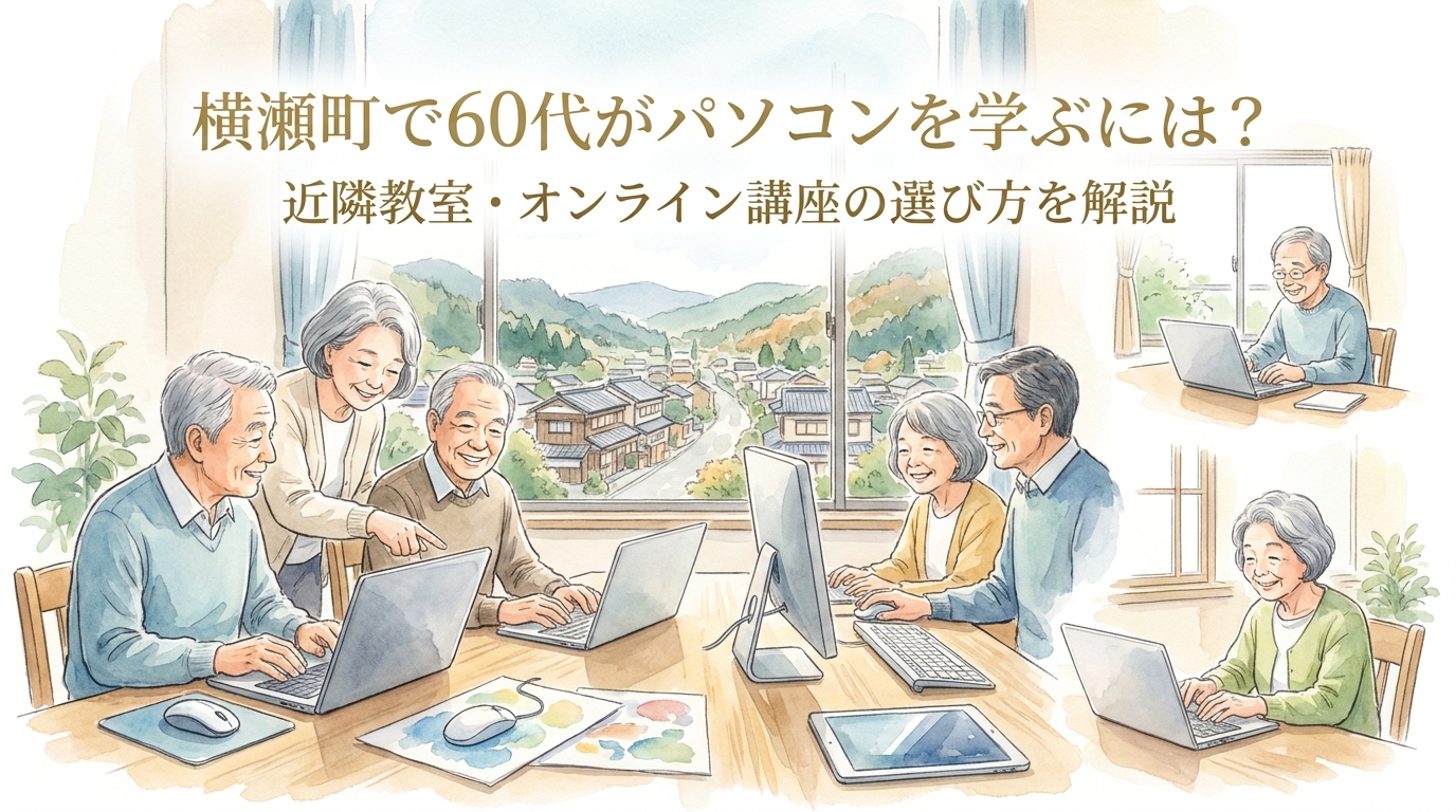 横瀬町で60代がパソコンを学ぶには？近隣教室・オンライン講座の選び方を解説