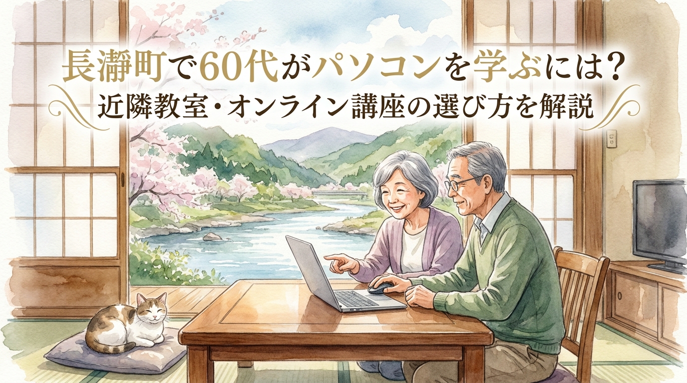 長瀞町で60代がパソコンを学ぶには?近隣教室・オンライン講座の選び方を解説