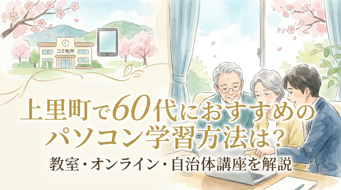 上里町で60代におすすめのパソコン学習方法は?教室・オンライン・自治体講座を解説