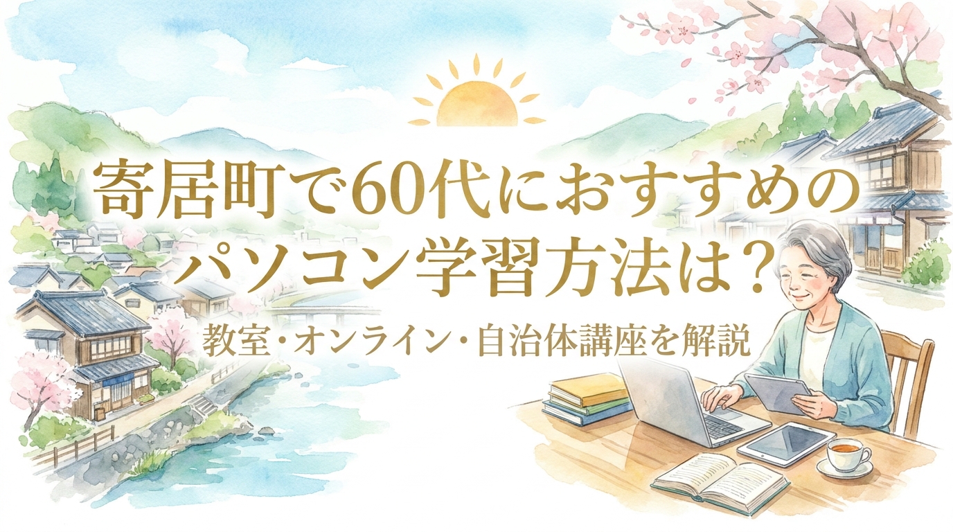 寄居町で60代におすすめのパソコン学習方法は？教室・オンライン・自治体講座を解説