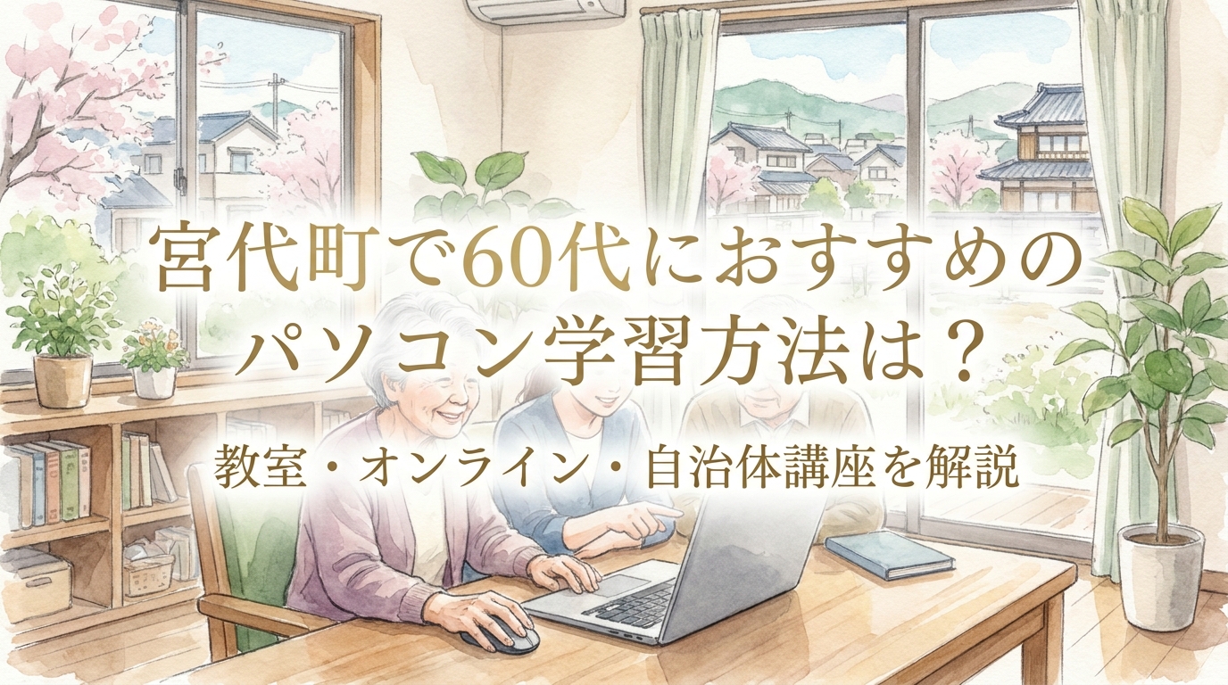 宮代町で60代におすすめのパソコン学習方法は？教室・オンライン・自治体講座を解説