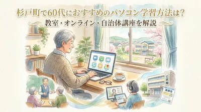 杉戸町で60代におすすめのパソコン学習方法は？教室・オンライン・自治体講座を解説