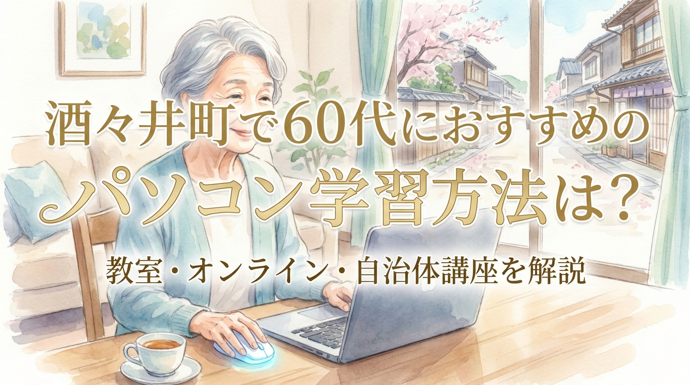 酒々井町で60代におすすめのパソコン学習方法は?教室・オンライン・自治体講座を解説