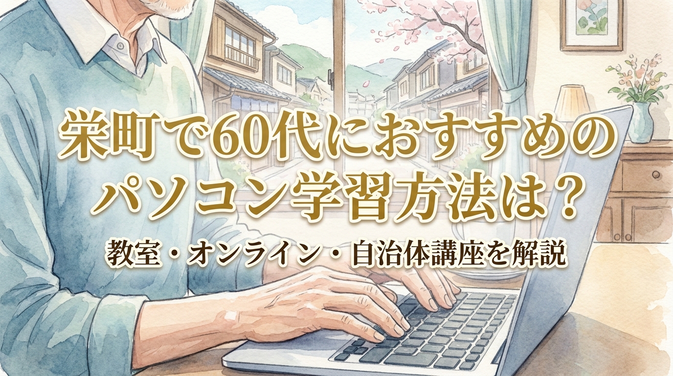 栄町で60代におすすめのパソコン学習方法は?教室・オンライン・自治体講座を解説