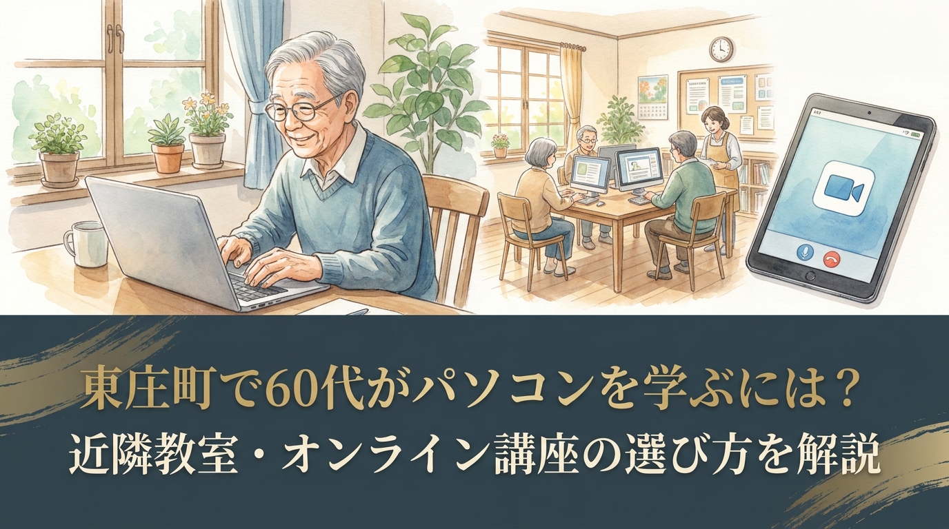 東庄町で60代がパソコンを学ぶには？近隣教室・オンライン講座の選び方を解説