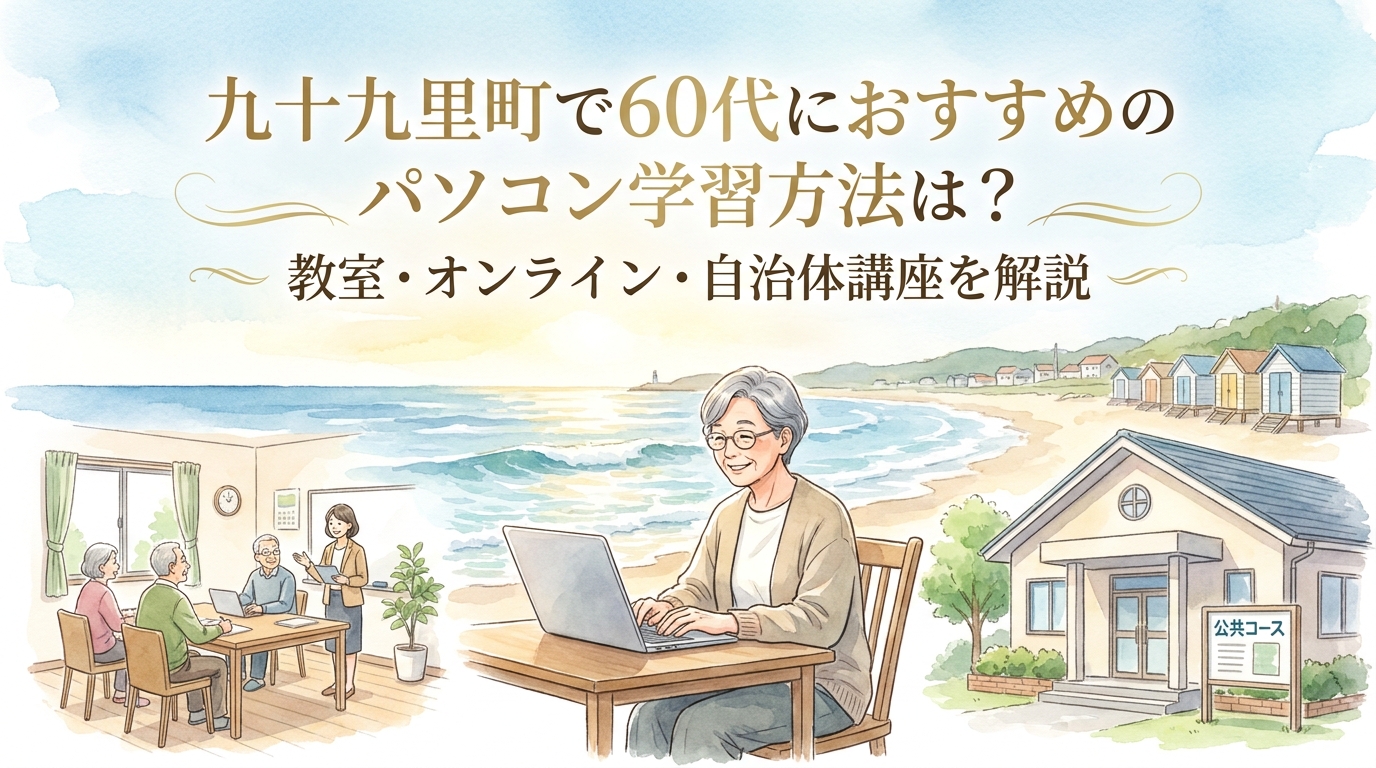 九十九里町で60代におすすめのパソコン学習方法は？教室・オンライン・自治体講座を解説