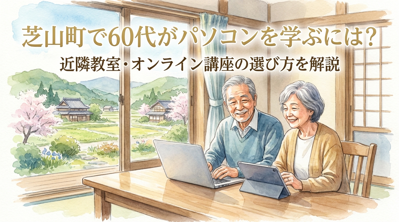 芝山町で60代がパソコンを学ぶには？近隣教室・オンライン講座の選び方を解説