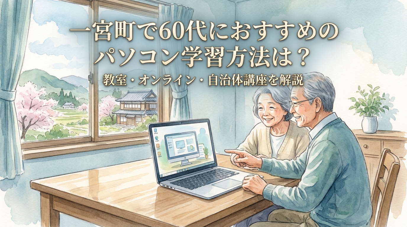 一宮町で60代におすすめのパソコン学習方法は？教室・オンライン・自治体講座を解説