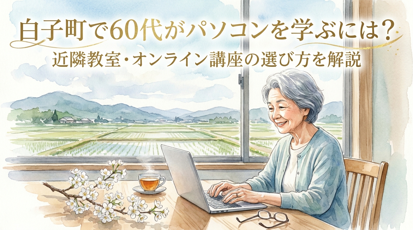 白子町で60代がパソコンを学ぶには？近隣教室・オンライン講座の選び方を解説