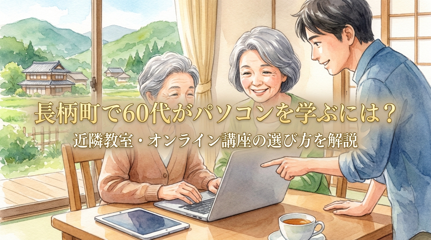 長柄町で60代がパソコンを学ぶには？近隣教室・オンライン講座の選び方を解説
