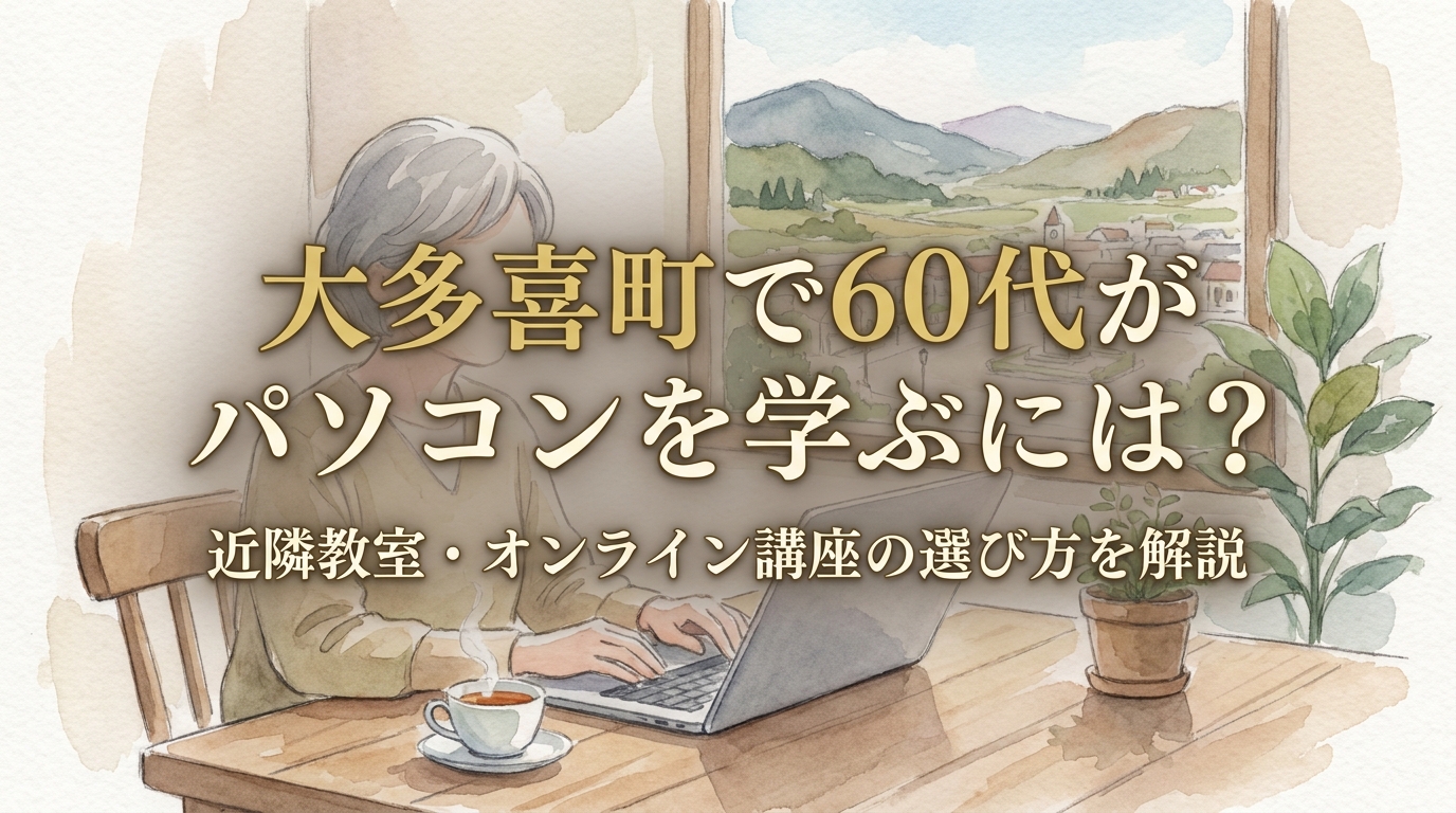 大多喜町で60代がパソコンを学ぶには?近隣教室・オンライン講座の選び方を解説