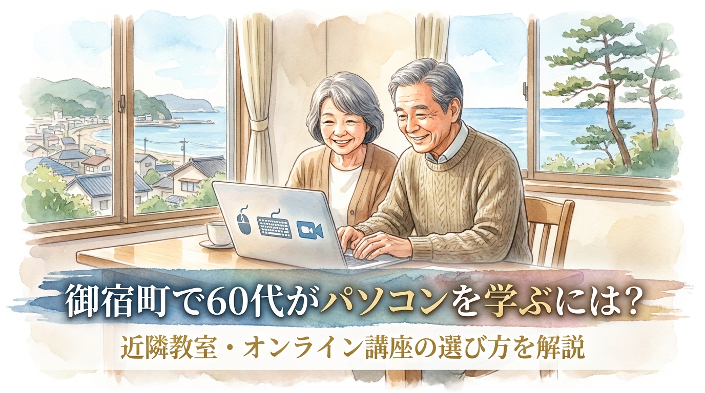 御宿町で60代がパソコンを学ぶには？近隣教室・オンライン講座の選び方を解説