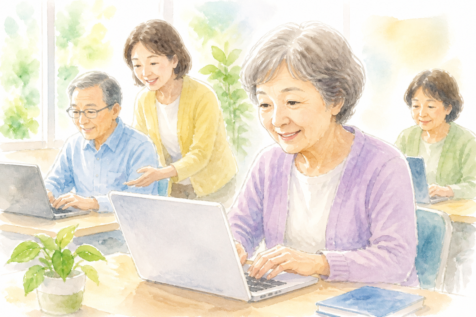 60代の方には初心者向けで通いやすい定額制の教室が選びやすいです