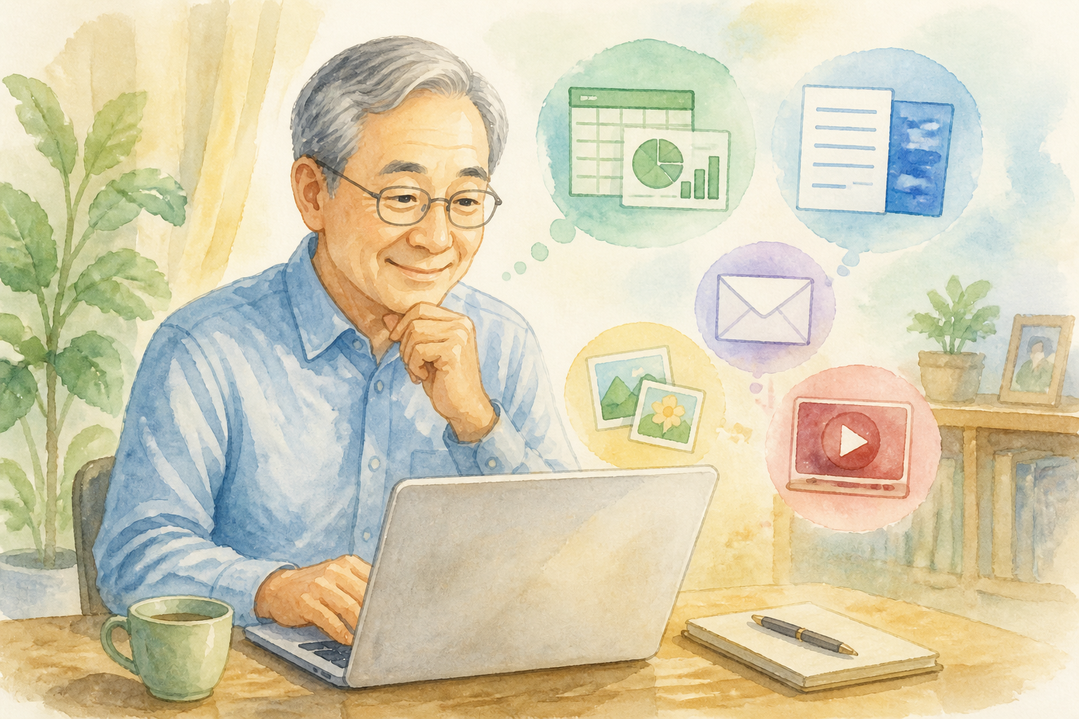 60代のWord・Excel用なら8GBメモリとSSD256GBがひとつの基準です