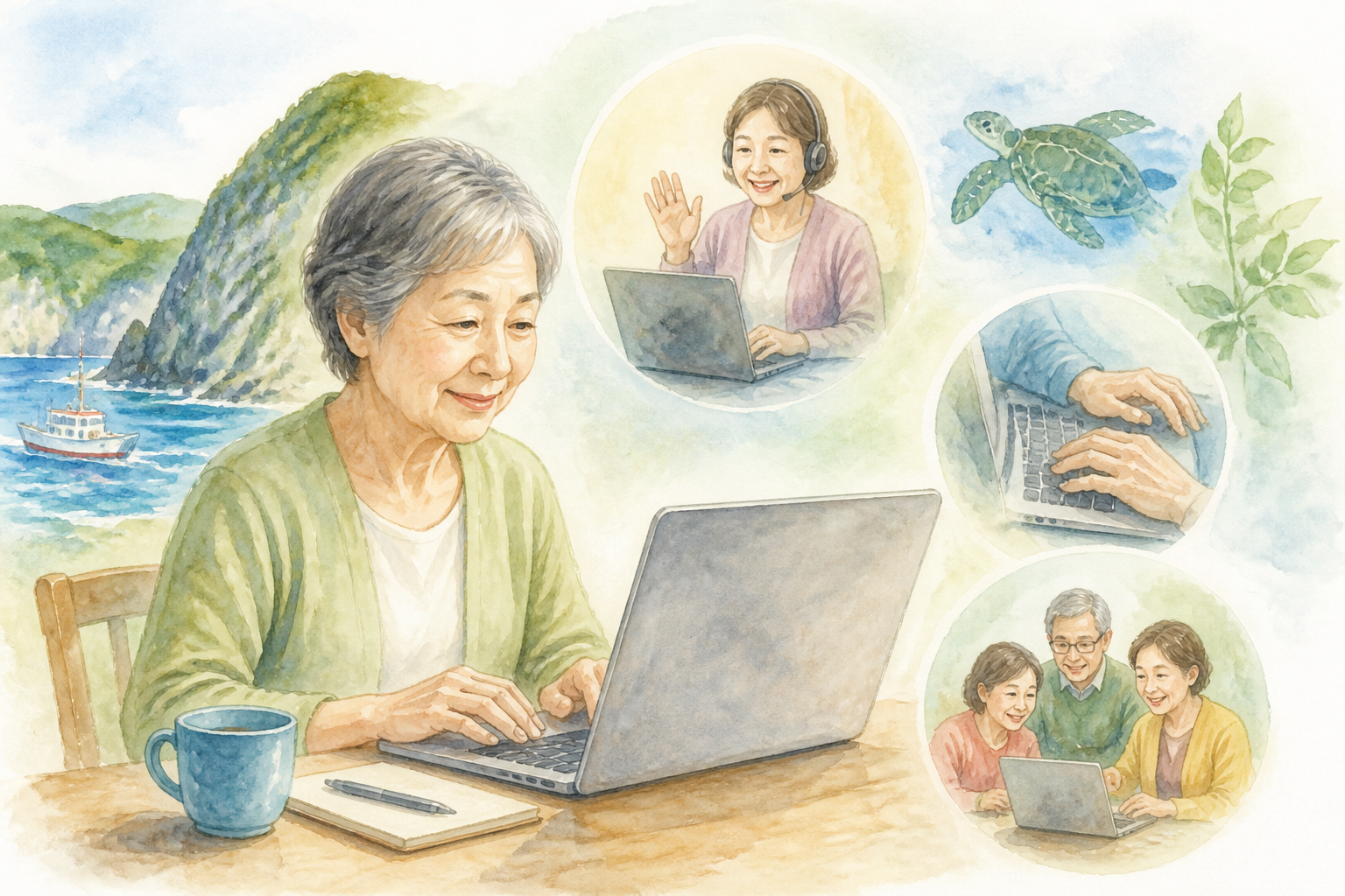 御蔵島村では組み合わせ型の学び方が現実的です