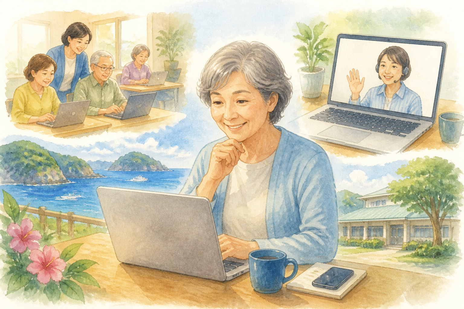 小笠原村では組み合わせ型の学び方が向いています