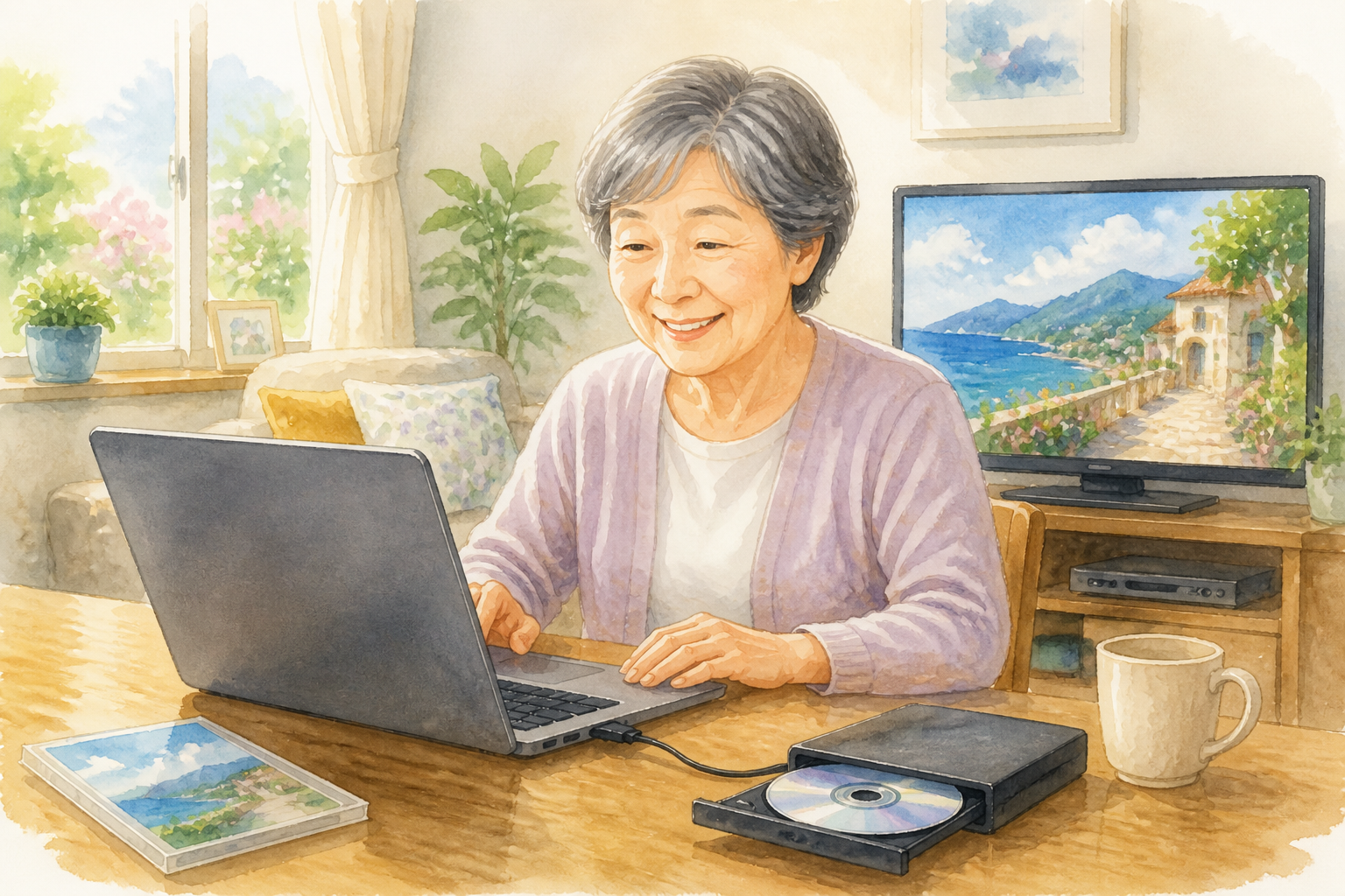 DVDを見たい60代の方には大画面で扱いやすいパソコンが向いています