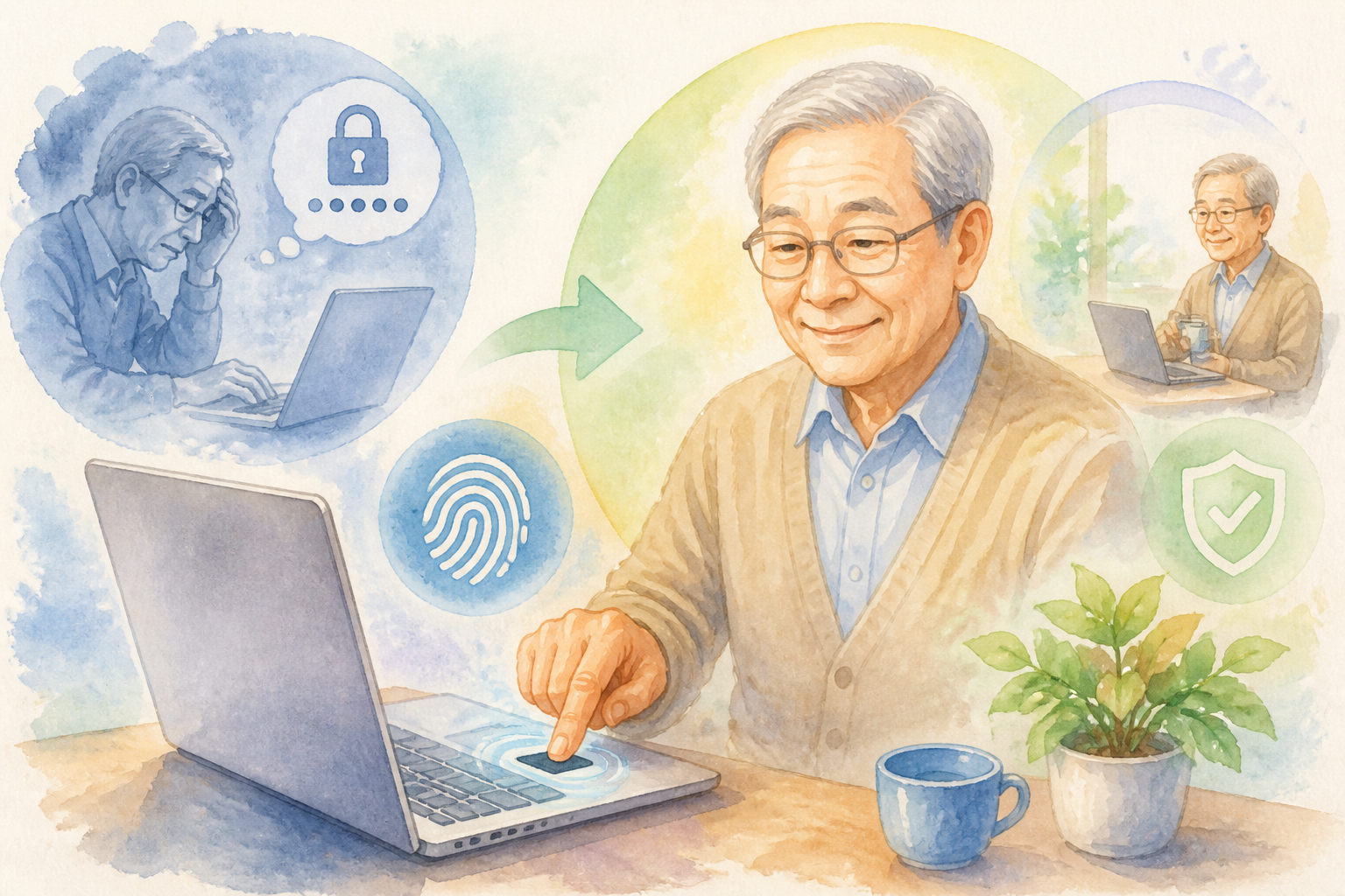 60代にとって指紋認証付きパソコンは便利な選択肢です