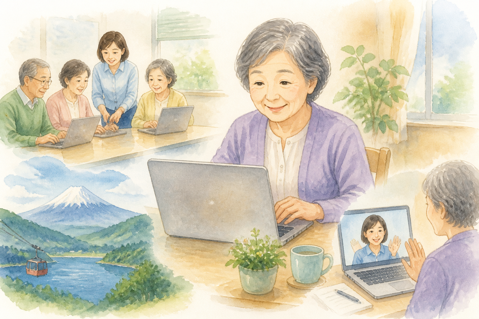 箱根町の60代が学びやすい方法は近隣教室とオンラインの併用です