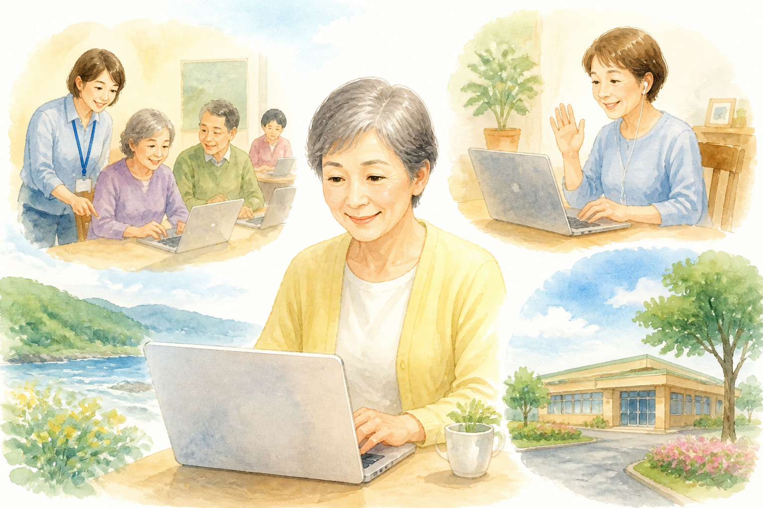 60代の初心者には対面の教室が最も始めやすい傾向です